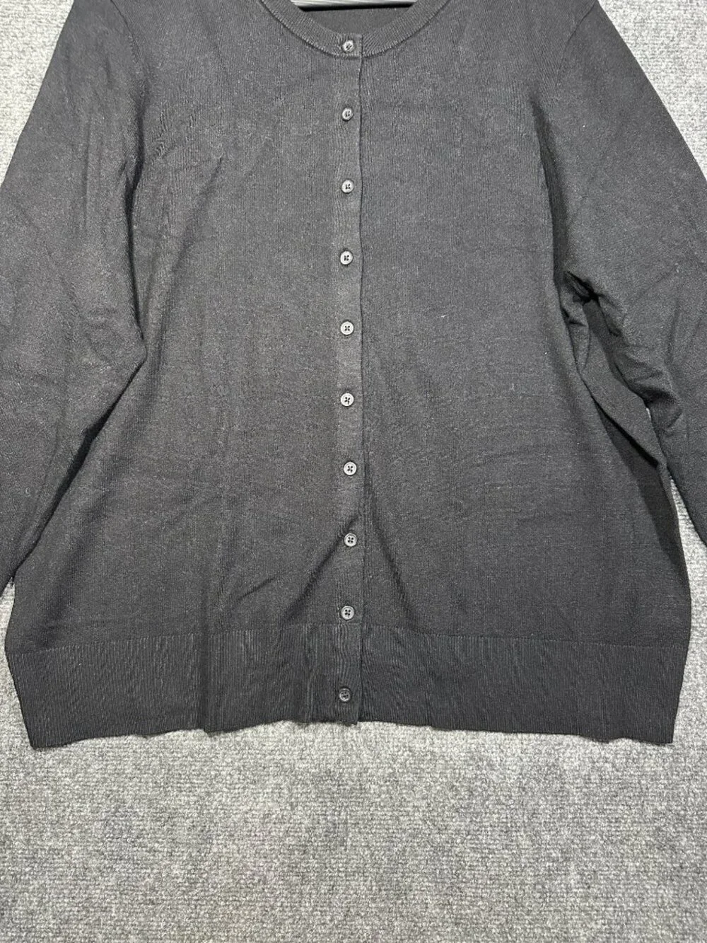 Torrid Sweater Womens 2X Cardigan Black Button Up Long Sleeve Ribbed Hem Cuffs